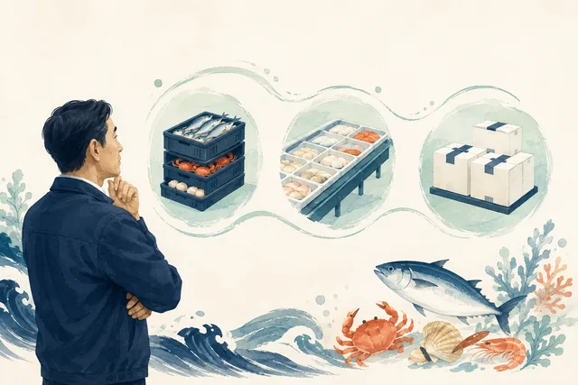 原料在庫・製造・出荷の情報を確認する担当者の概念イラスト